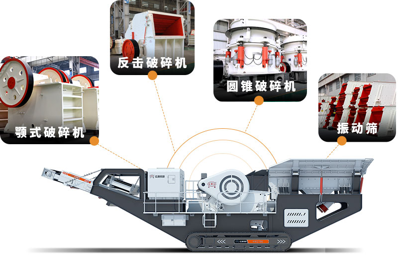 履帶移動式石子破碎機(jī)可提供多樣化的搭配方式